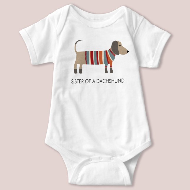 Body Para Bebê Conjunto de Bebê de Dachshund Fofo (Criador carregado)