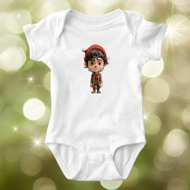 Body Para Bebê Conjunto de Bebê de Natal do Elfo de Dia Difícil