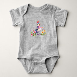 Body Para Bebê Conjunto de Bebê Floral de Pássaro Azul Rosa Fofo