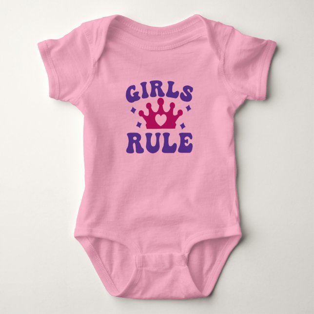 Body Para Bebê Conjunto de Bebê Garotas Regem – Adorável Conjunto (Frente)