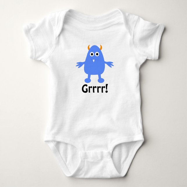 Body Para Bebê Conjunto de Bebê Monstro Azul (Frente)