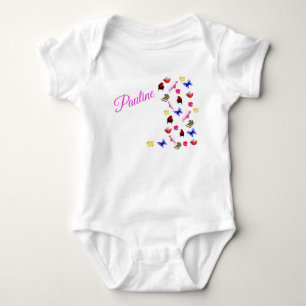 Body Para Bebê Conjunto de Bebê Pauline Nome Com Bunnies Papagaio