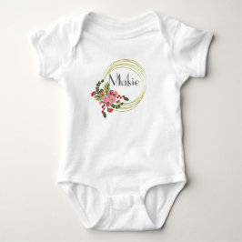 Body Para Bebê Conjunto de Bebê Personalizado com Coroa de Rosas 