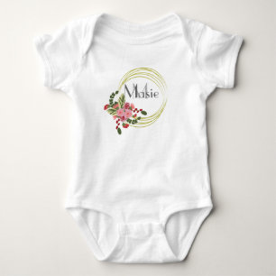 Body Para Bebê Conjunto de Bebê Personalizado com Coroa de Rosas