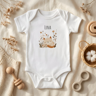 Body Para Bebê Conjunto de Bebê Personalizado Floral de Gatinho A