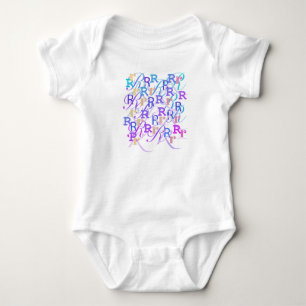Body Para Bebê Conjunto de Bebê "R" Confete de Letras