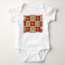Conjunto de Bebê Xadrez de Natal Rústico – Fazenda
