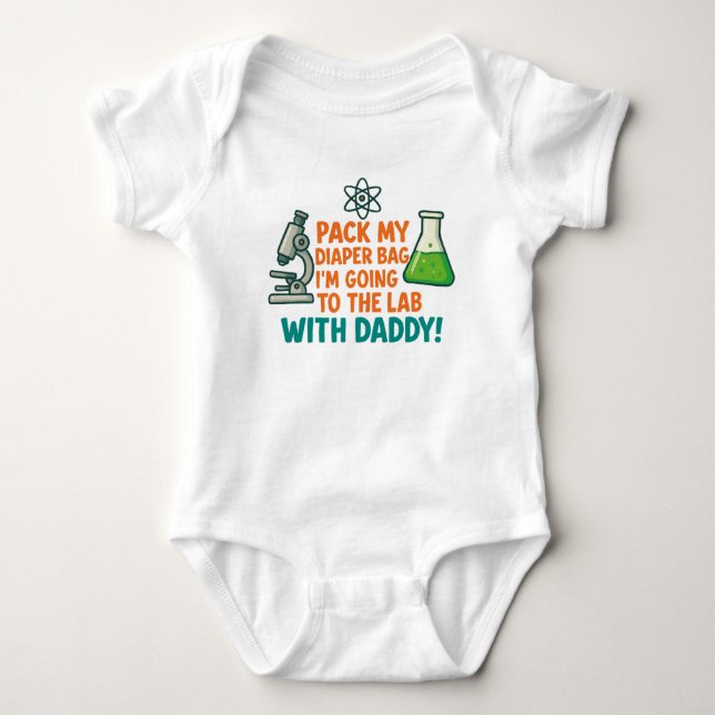 Body Para Bebê Conjunto de Bodysuit Little Scientist Lab Buddy Ba (Frente)