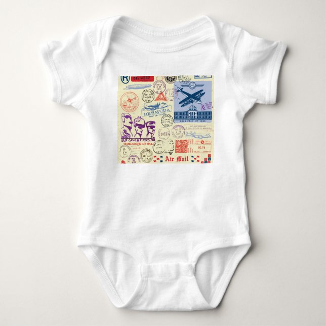 Body Para Bebê Conjunto de Decretos do Carimbo do Documento Vinta (Frente)