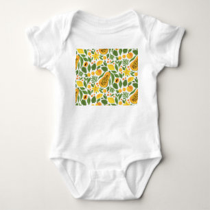 Body Para Bebê Conjunto de Frutas exóticas: Papaya, Lemon, Mango