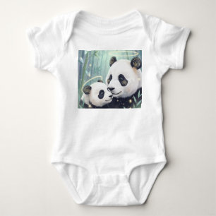 Body Para Bebê Conjunto de Jersey Família Panda