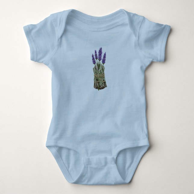 Body Para Bebê Conjunto de Lavanda e Salvia Bodysuit para Bebê |  (Frente)
