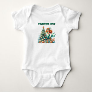Body Para Bebê Conjunto de Natal de Sereia para Bebê - Personaliz