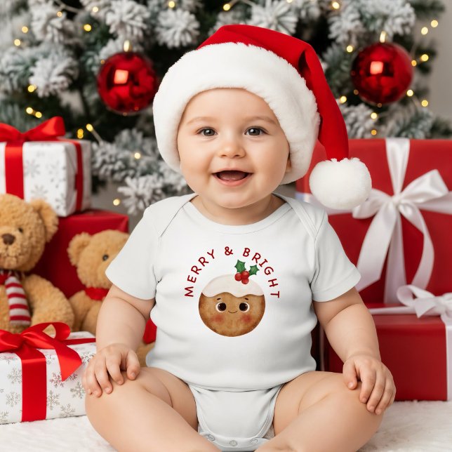 Body Para Bebê Conjunto de Natal Fofo Merry & Bright Bodysuit par (Criador carregado)