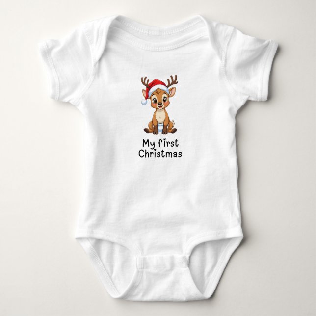 Body Para Bebê Conjunto de Natal para o primeiro Natal do bebê (Frente)