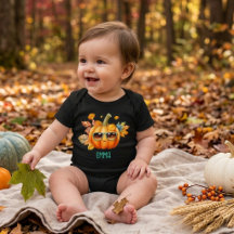 Conjunto de Outono Personalizado de Bebê com Abóbo