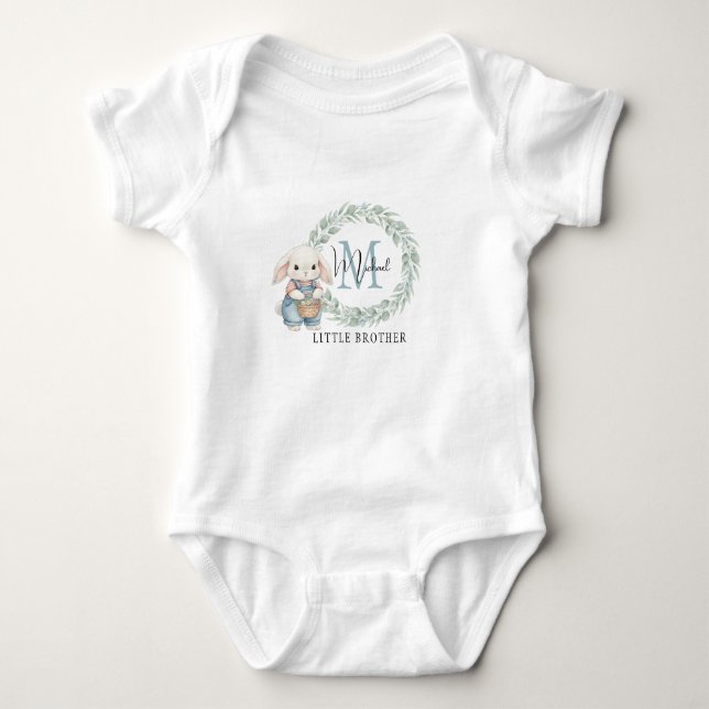 Body Para Bebê Conjunto de Presente de Irmãos Coelhinhos em Aquar (Frente)