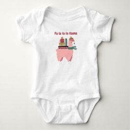 Body Para Bebê Conjunto Fa la la la lhama para bebês no feriado