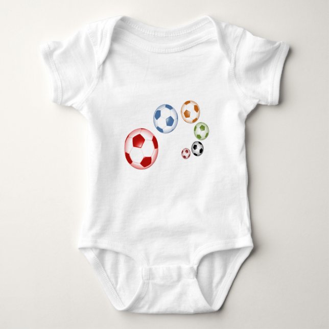 Body Para Bebê Conjunto fofo de bolas de futebol (Frente)