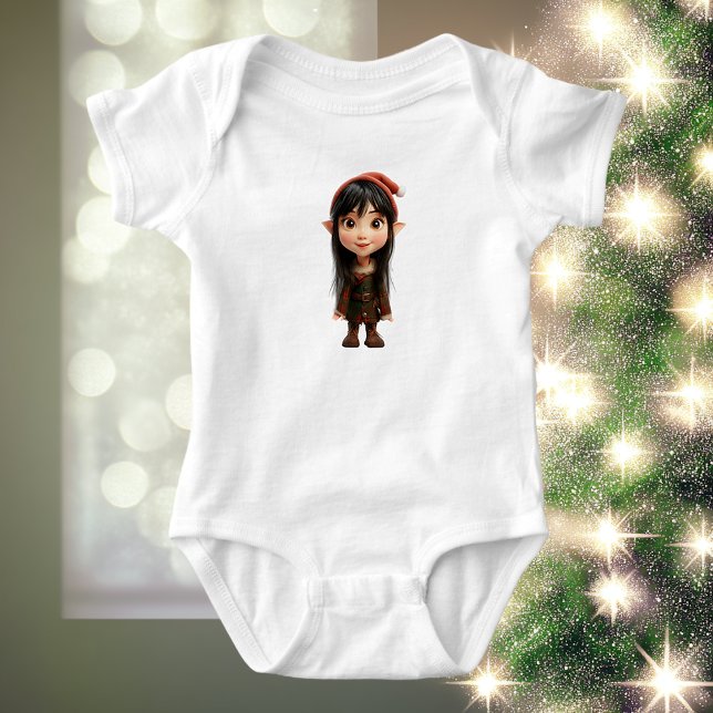Body Para Bebê Conjunto Infantil de Bebê de Elfo de Natal de Meni (Criador carregado)