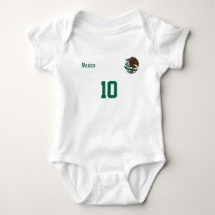 Body Para Bebê Conjunto Personalizado México com Nome e Número