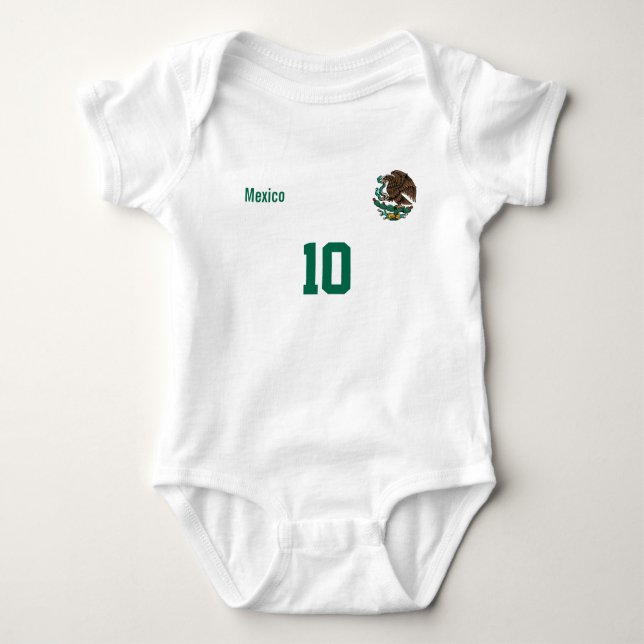 Body Para Bebê Conjunto Personalizado México com Nome e Número (Frente)