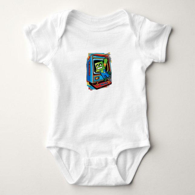 Body Para Bebê Consola de jogos retrorreflectores (Frente)