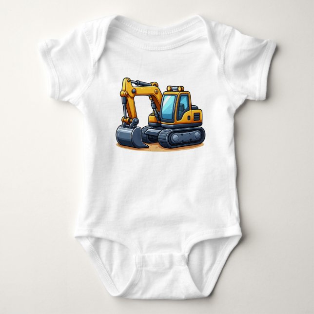 Body Para Bebê Construção/Escavadeira  (Frente)
