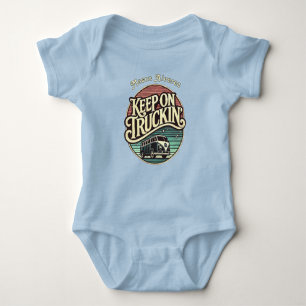 Body Para Bebê Continue no caminhoneiro" Retro 60s personalizado 