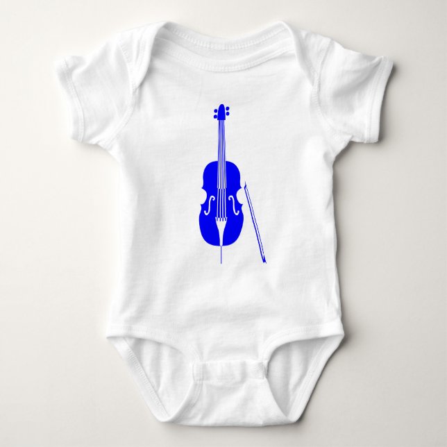 Body Para Bebê Contrabaixo - Azul (Frente)