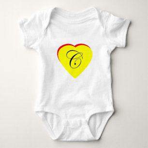 Body Para Bebê Convite Para Casamento Coração Vermelho C Amarelo