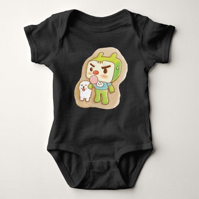 Body Para Bebê Cookies com Ícones XiaoTieJun (Frente)