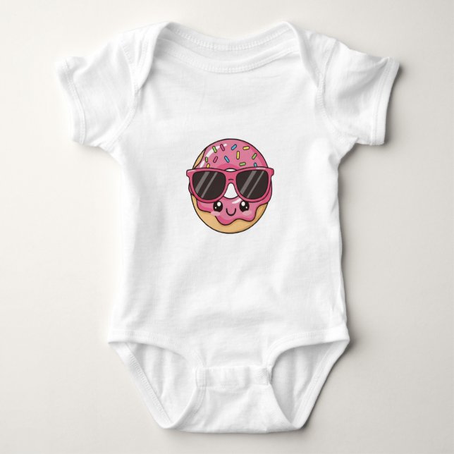 Body Para Bebê Cool Donut with Sunglasses (Frente)