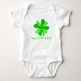 Body Para Bebê Cool Verde Trevo Irlandês Shamrock Dia de Patrick