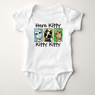 Body Para Bebê Copiar Camiseta-T-Triptych de Gato
