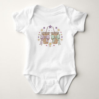Body Para Bebê Coquette Floral Iced Coffee Baby Bodysuit | Trendy