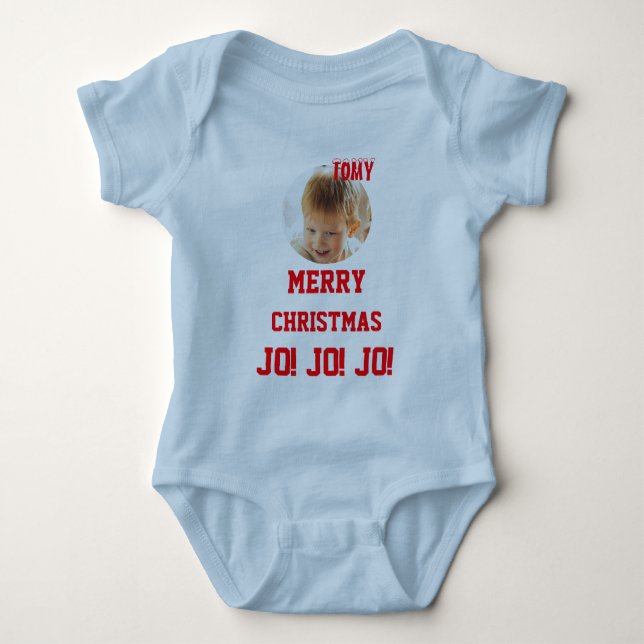 Body Para Bebê Cor de biquetê personalizada de Natal Baby Jersey (Frente)