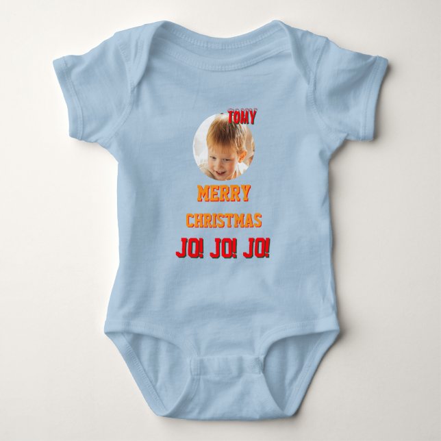 Body Para Bebê Cor de biquetê personalizada de Natal Baby Jersey (Frente)