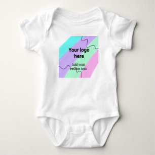 Body Para Bebê Cor simples pastel adicione seu logotipo texto per