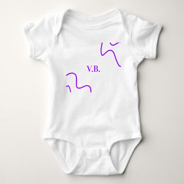 Body Para Bebê Cor simples sólida adicionar texto nome monograma (Frente)