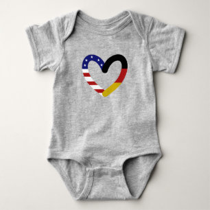 Body Para Bebê Coração Alemão e Americano