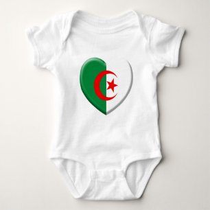 Body Para Bebê Coração bandeira a Argélia bobina