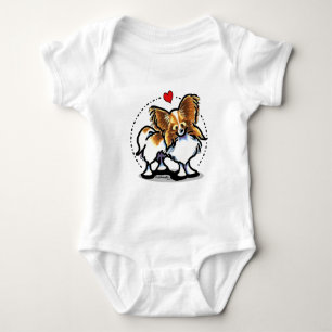 Body Para Bebê Coração branco vermelho de Papillon