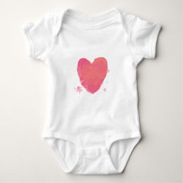 Body Para Bebê Coração Coração Rosa