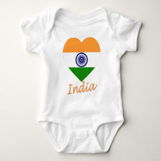 Body Para Bebê Coração da bandeira de India