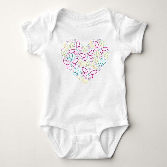 Body Para Bebê Coração da borboleta (Frente)