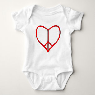 Body Para Bebê Coração da paz