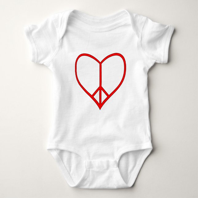 Body Para Bebê Coração da Paz (Frente)