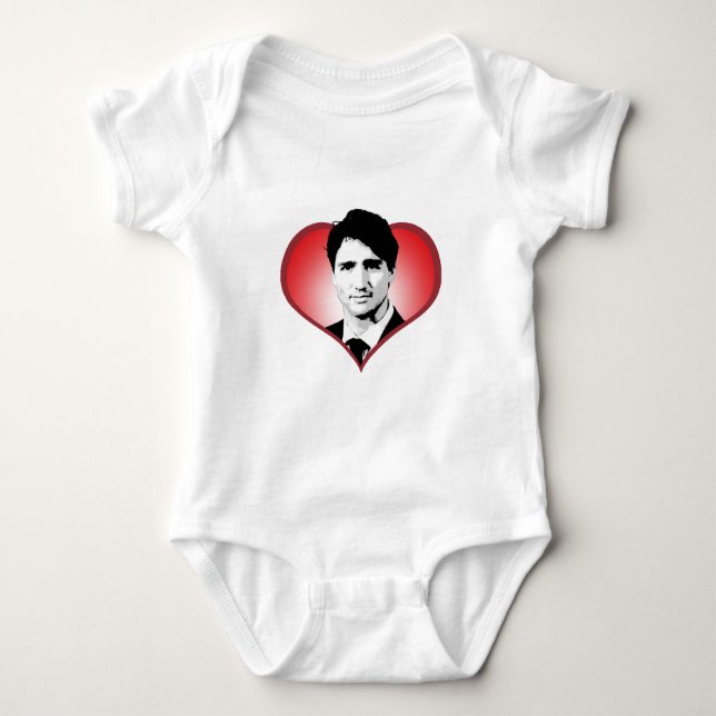 Body Para Bebê Coração de Justin Trudeau - .png (Frente)