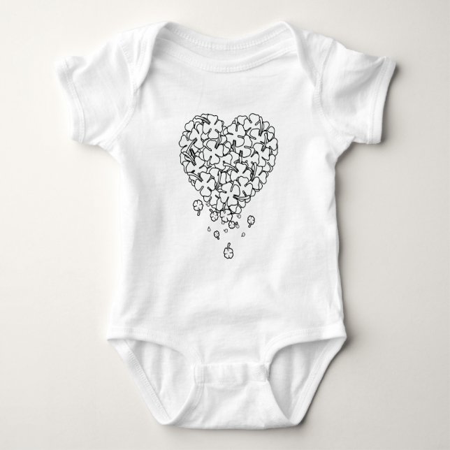 Body Para Bebê Coração de Trevo (Frente)